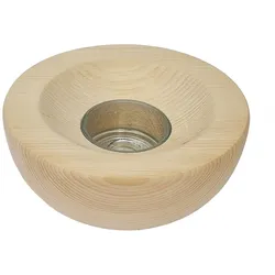 Erst-Holz Zirbenteelicht mit Glas, Teelichtschale Zirbenholz 40.10-030