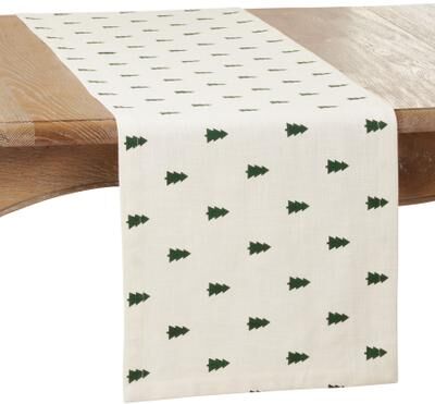 Saro Lifestyle Holiday Table Runner With Christmas Tree Design