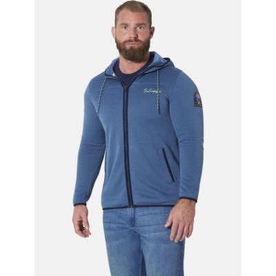 Kapuzensweatjacke JAN VANDERSTORM "Strickfleecejacke AHARE", Herren, Gr. 5XL, blau, Sweatjacken