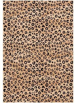 Well Woven Modern Leopard Animal Prints Black and Ivory Mat Accent Rug - 2'7 x 3'11