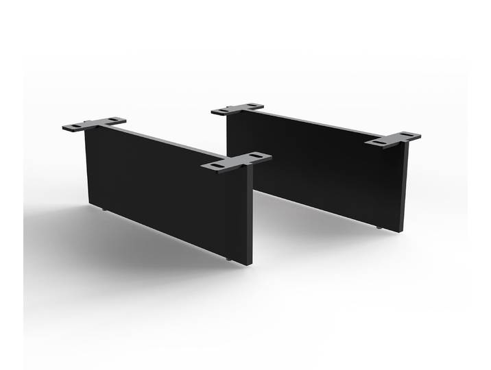 Pieds à effet flottant, 15 cm, métal noir, pour meubles à caissons d'une profondeur de 45 cm (lot de 2)