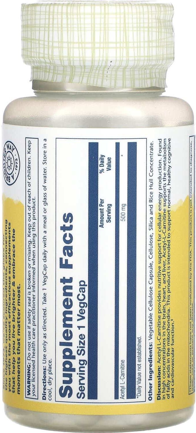 SOLARAY acetyl l-carnitine 500mg 30cáps