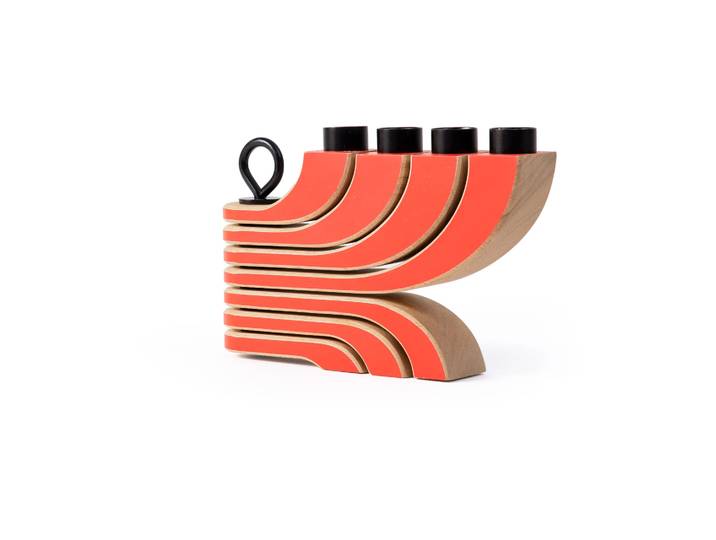 Design House Stockholm Bougeoir à 4 branches Nordic Light Rouge