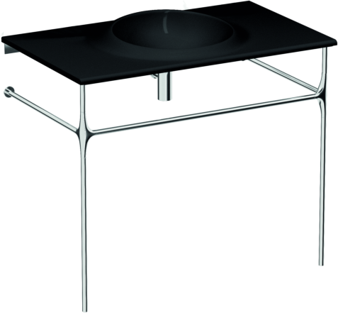 Vitra Istanbul Waschtisch 4519B470-6140 60x100cm, ohne Überlauf und Hahnloch, schwarz VC