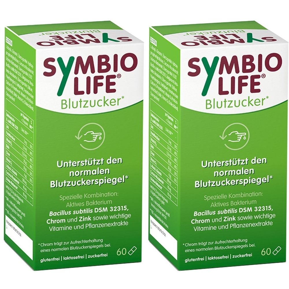 Symbiolife Blutzucker Bakterienstämme u.Chrom Kps. 2x 2x60 St Kapseln