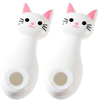 ModernMart Cute Cat Magnetic Remote Holder Wall Mount For TV & AC Controllers white 2pcs