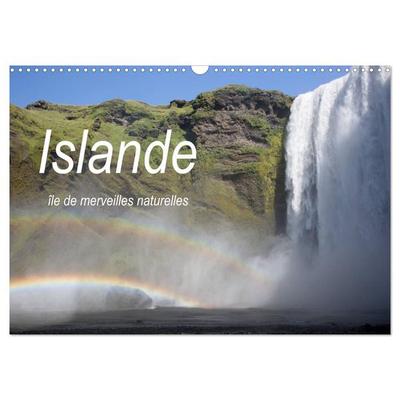 Islande île de merveilles naturelles (Calendrier mural 2026 DIN A3 vertical), CALVENDO calendrier mensuel