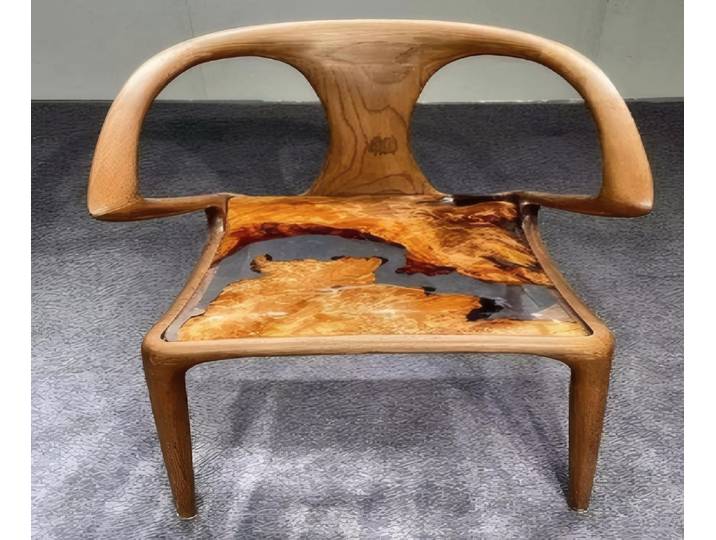 JVmoebel Esszimmerstuhl JVMoebel Epoxidharz Stuhl in Braun mit Holzgriff (1 St), Made in Europa