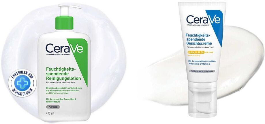 CeraVe Set für trockene Haut: Reinigung & Gesichtscreme LSF50