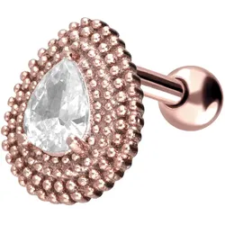 Chirurgenstahl Ohrpiercing TROPFEN + KRISTALL