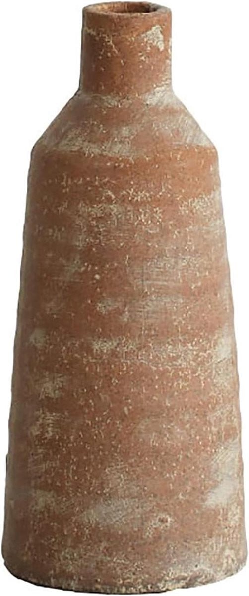Handgemaakte Keramische Kruik Vaas in Terracotta met Rustieke Afwerking, Hoogte: 29 cm
