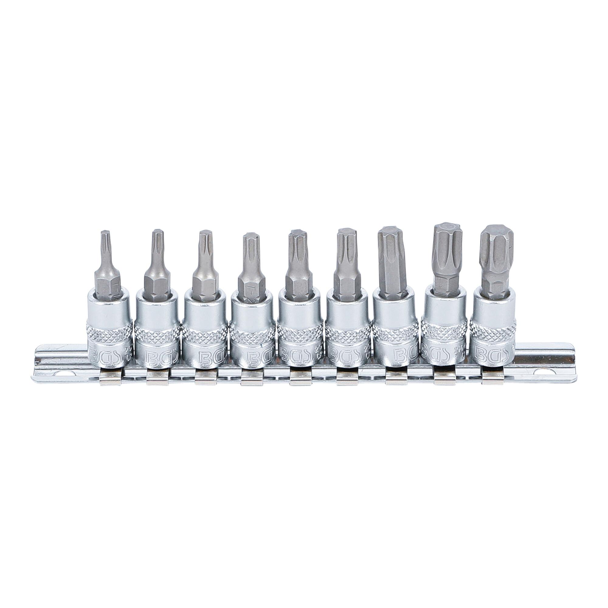 BGS Bit-Einsatz-Satz Antrieb Innenvierkant 6,3 mm T-Profil (für TX) T10 - T50 9-tlg. ; BGS technic (2164)