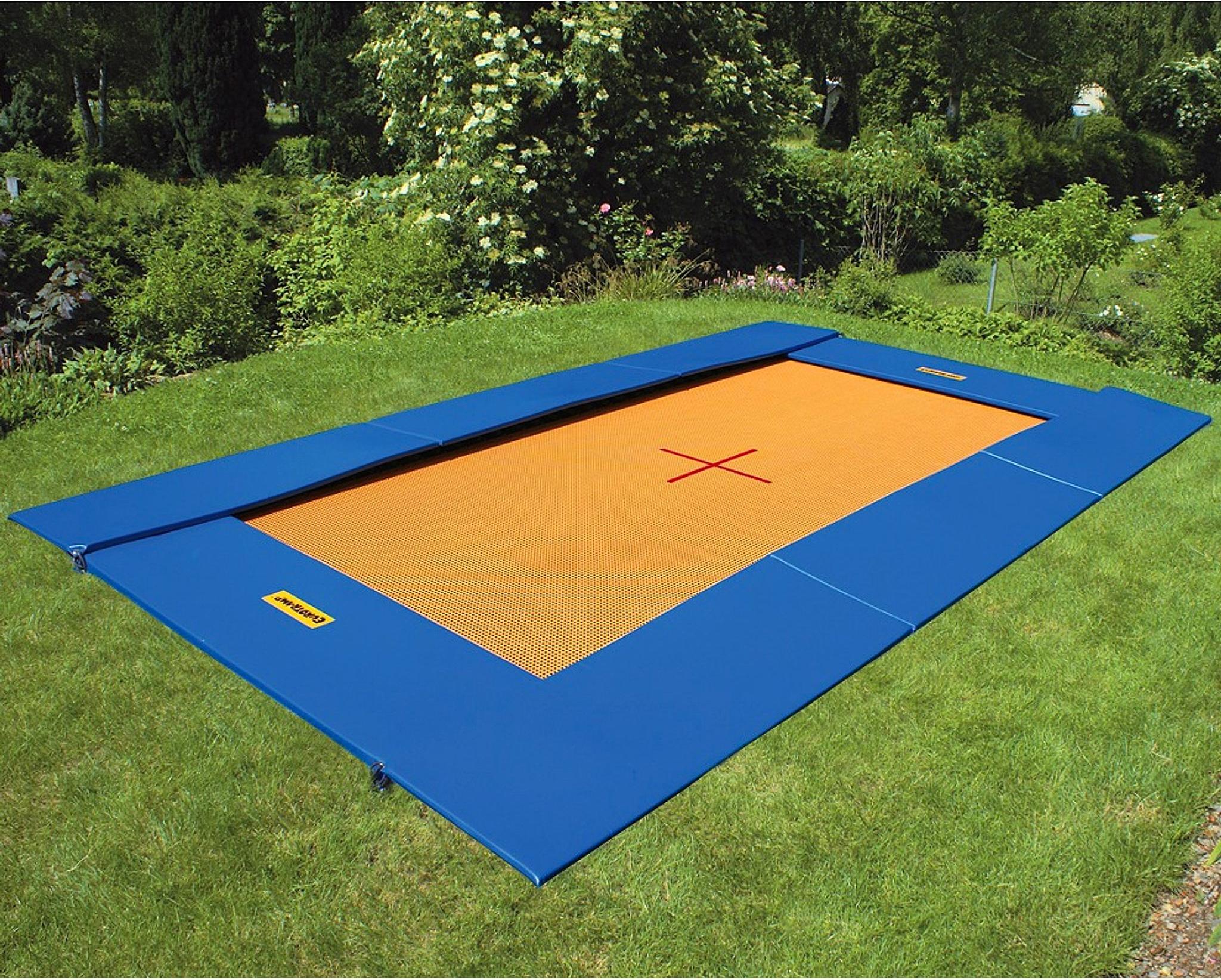Eurotramp Bodentrampolin, 464x281 cm, Master, Blau