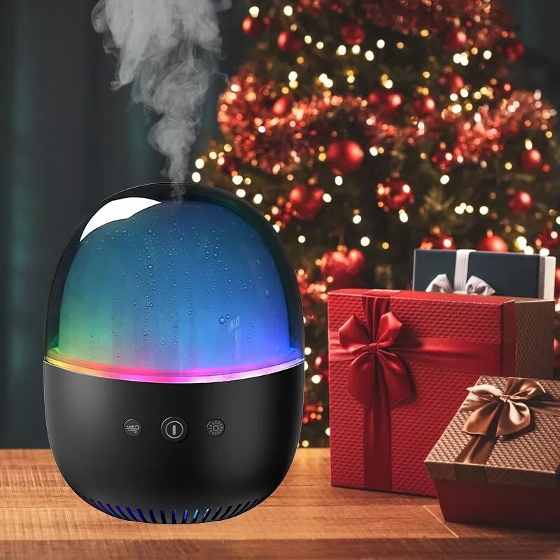 INF 3-in-1 Schlafhilfe Aroma Diffuser, Nachtlicht & Luftbefeuchter - Leiser Nebel, Farbwechsel Schwarz