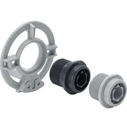 Viega Zulaufflansch 698089 Kunststoff grau, für Wasserzulauf, mit Befestigungsschrauben