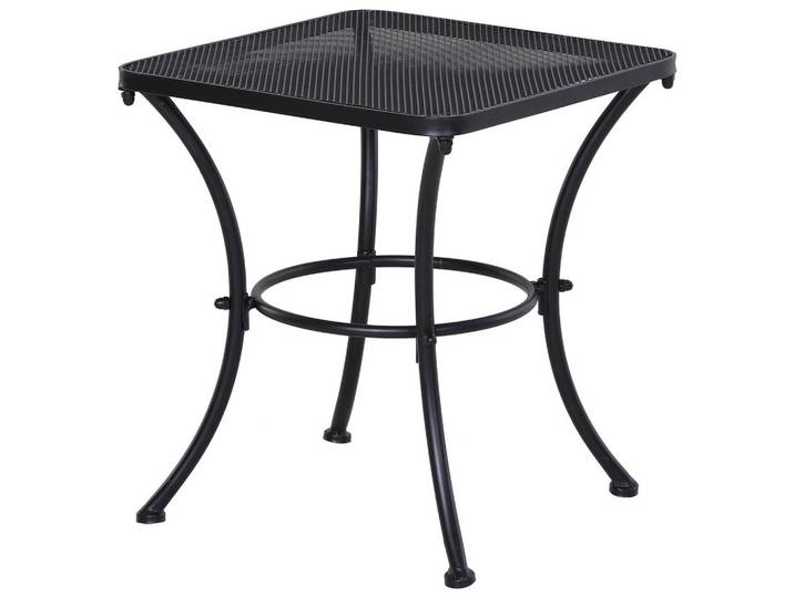 Outsunny Garten Beistelltisch, Schwarz, Metall, 45x50x45 cm, Gartenmöbel, Gartentische, Garten-Beistelltische