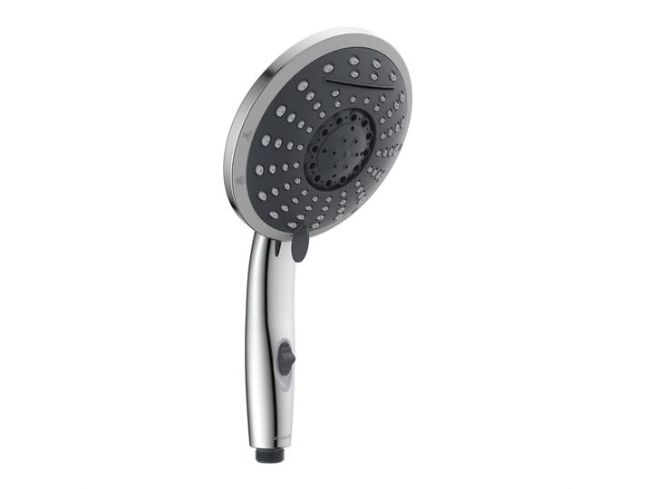 Handbrause NIAGARA, Wellness-Duschkopf mit 5 Strahlarten und Schwallauslauf, Brausekopf mit Wasserstopp-Funktion, Chrom