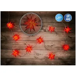 Näve 9er-Outdoor-LED-Weihnachtslichterkette 3D-Sterne / XMAS Lights - rot