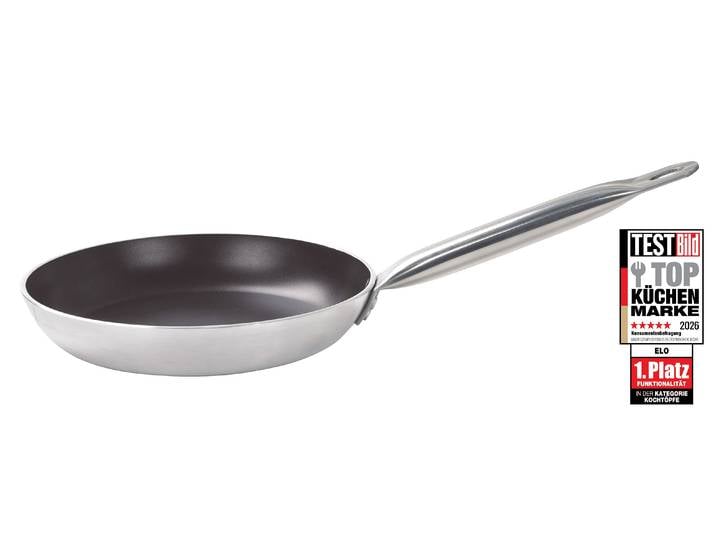 Bratpfanne ELO Bistro Line , silber, B:32,5cm H:5,5cm L:61cm Ø:32cm, Pfannen, Bratpfanne, langer, handlicher Edelstahl Profi Griff, Induktion