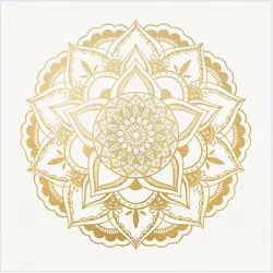 FOTOTAPETE Mandala Blume gold weiß 288/288 cm