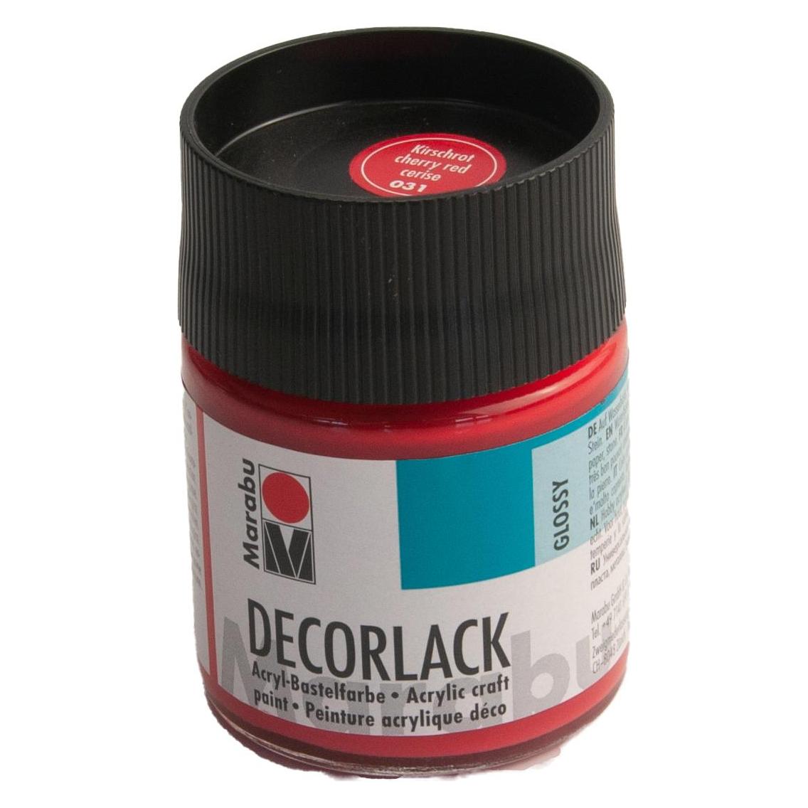 Marabu Acryllack "Decorlack", kirschrot, 50 ml, im Glas (50 ml) (11300005031)