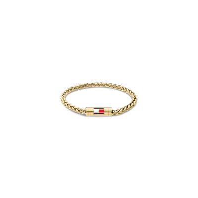 Armband TOMMY HILFIGER "ADJUSTABLE BARREL", gelbgoldfarben, weiß, rot, blau, Armbänder, Herren, 19cm, Edelstahl, Armband, Emaille