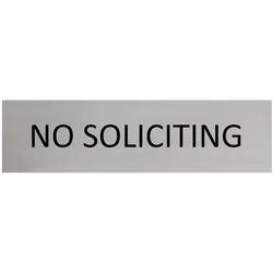 CombiCraft Aluminium Türschild No Soliciting 165x45mm mit 3M-Tape zur Befestigung, einfache Kennzeichnung von Räumen und Bereichen