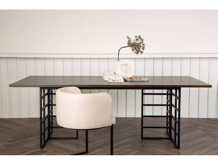 Esstisch Mareva - elegant, modern und mit natürlichem Charme - Mokka - Luxusbetten24