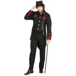 Mantel "Vampir" für Herren, schwarz/rot