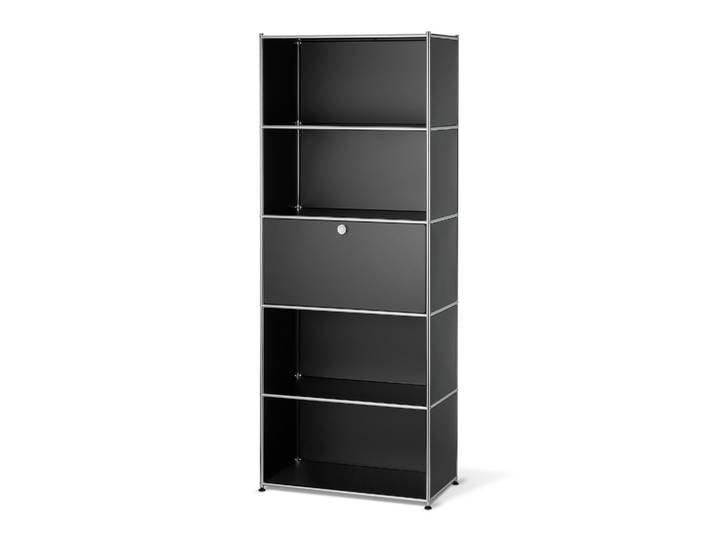 Tchibo - Hohes Regal Metall »Cn3« mit Klappenfach - 77x40x194,5cm - schwarz -