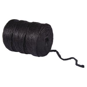 Rayher Bindfaden 4200501, Jutegarn, 6-fach, Stärke 6mm, schwarz, Länge 120m