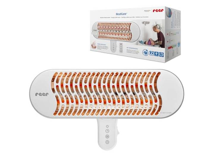 reer HeatCare+ Wickeltisch-Wärmestrahler, Carbon, 350/700 W, Weiß-Grau