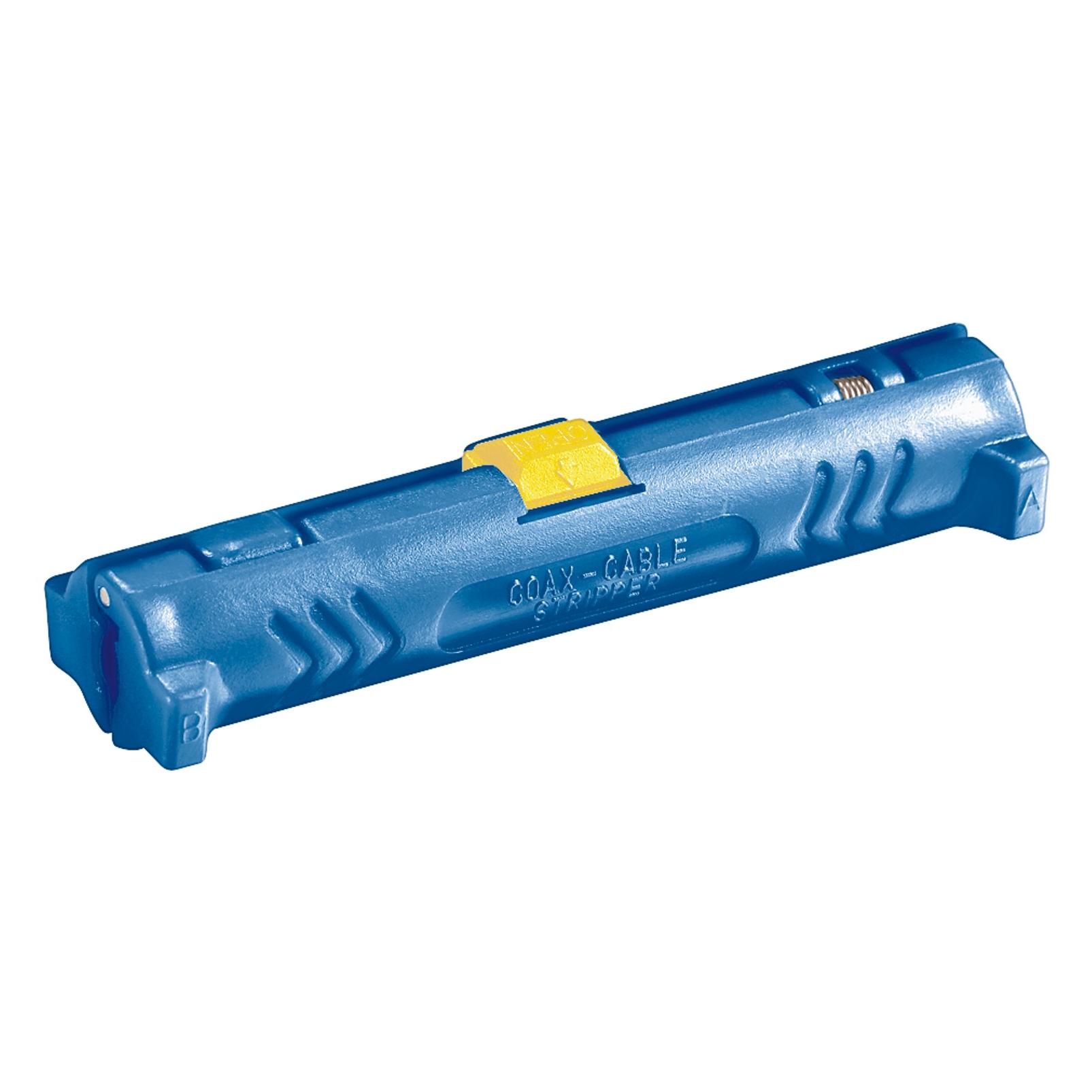 FixPoint Koaxial Abisolierwerkzeug mit Öffnungsfeder und Sperrklinke (77136)