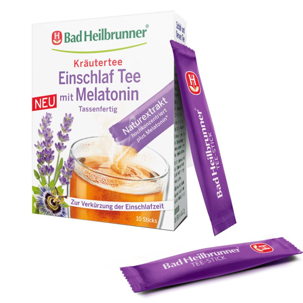 BAD Heilbrunner Einschlaf Tee m.Melatonin tassenf. 10x1 g Pulver