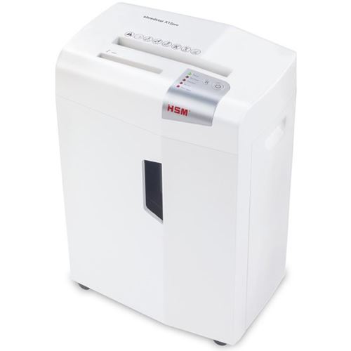HSM shredstar X12pro Aktenvernichter mit Partikelschnitt P-5, 2 x 15 mm, bis 12 Blatt, weiß