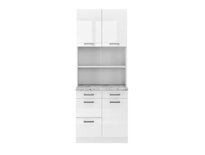 Vicco Buffetschrank R-Line, Weiß Hochglanz, 80 cm AP Marmor, zur modularen Kombination in Küchenzeilen einsetzbar