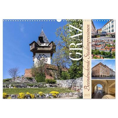 Graz - Beeindruckende Stadtimpressionen (Wandkalender 2027 DIN A3 quer), CALVENDO Monatskalender