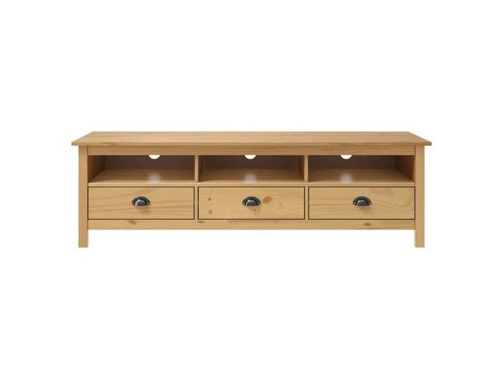 Meuble TV Table TV - Hill Range Marron miel 158x40x47cm - Bois de pin solide LL31317