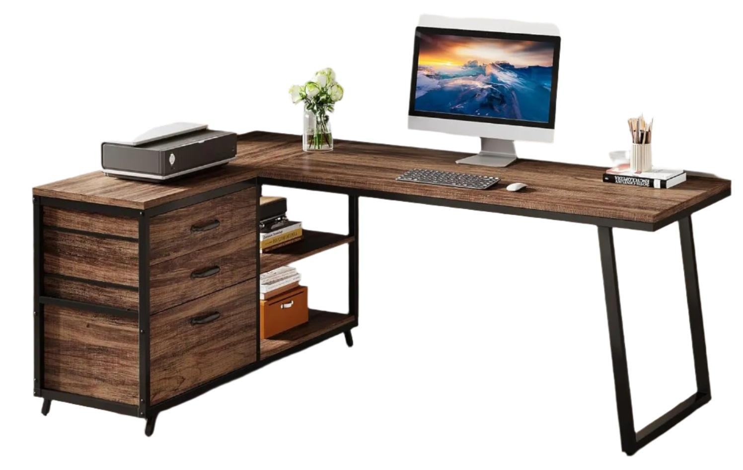 Selius L-vormig hoekbureau voor home office