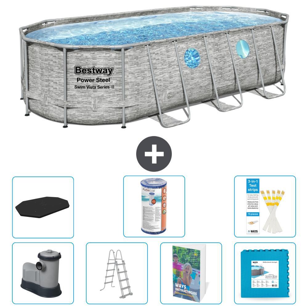 Bestway Power Steel Oval - 549x274x122 cm - 6-teilig S602