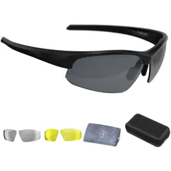 BBB, Unisex, Sportbrille, Impress Fahrradbrille (Schwarz, Gelb, Klar, Rauch), Schwarz