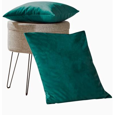 Dekokissen WECKBRODT "Valentin" Gr. 1, grün (smaragd, unifarben), B:40cm L:40cm, Polyester, Dekokissen_Sitzkissen_Kissenhüllen, Samt-Optik, Velour, Unifarben, Kissenhülle ohne Füllung