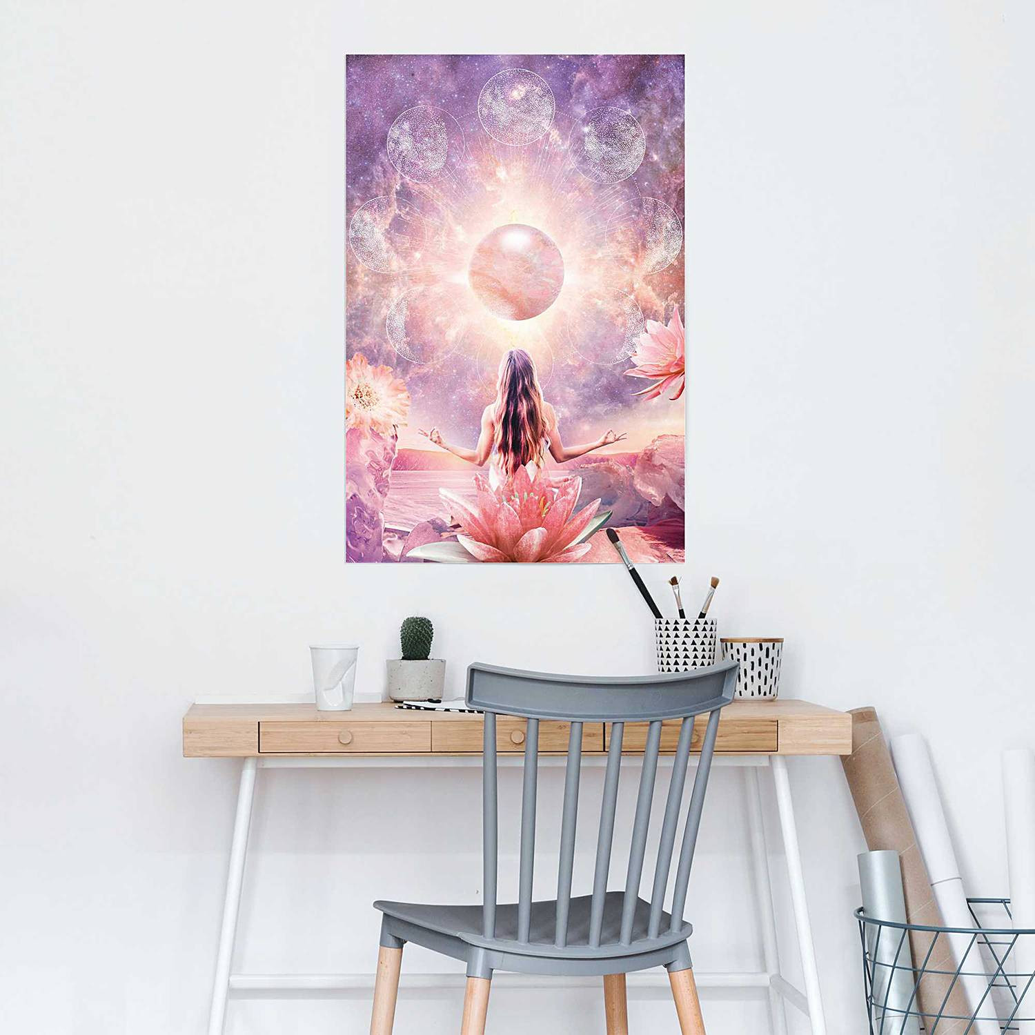 home24 Poster Happy Feelings roze papier Breedte: 61 cm, Hoogte: 92 cm