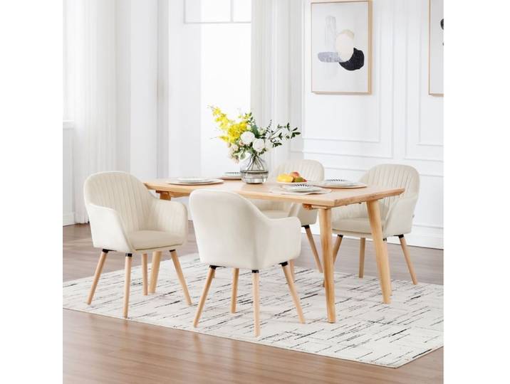 Chaises de Salle à Manger - Lot de 4 - WOLTU - Velours - Beige