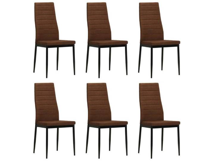 SALE 2025 Chaises à manger - lot de 6 - Chaises de Salon - marron tissu - 43x44x96 cm 24 1 Kg 2767