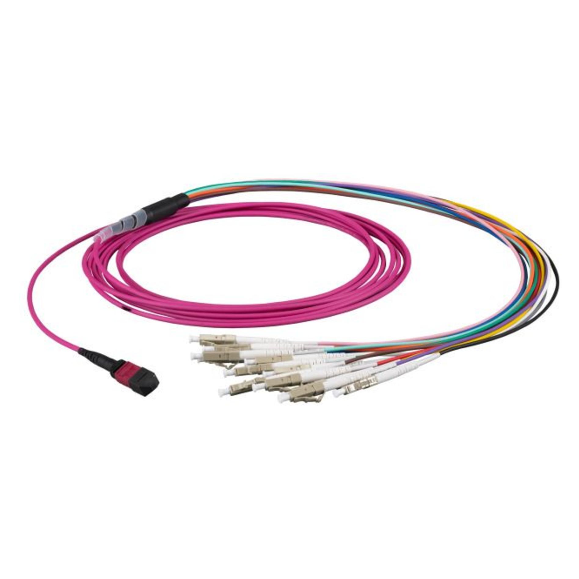 EFB Elektronik MTP-F/LC 12-Fasermatrix Patchkabel OM4,LSZH erika-violett, 10m, Anwendung: Geeignet (10 m) (MTPF12LCOM4-10)