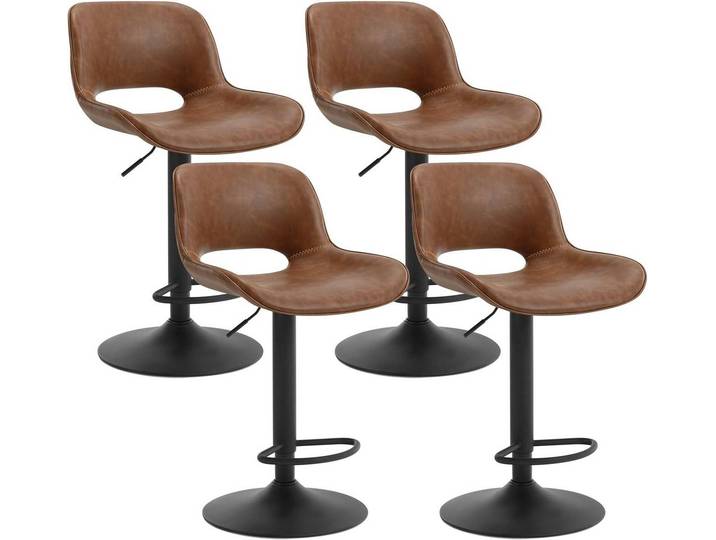 Woltu Barhocker (4 St), höhenverstellbar, Drehhocker, mit Fußstütze