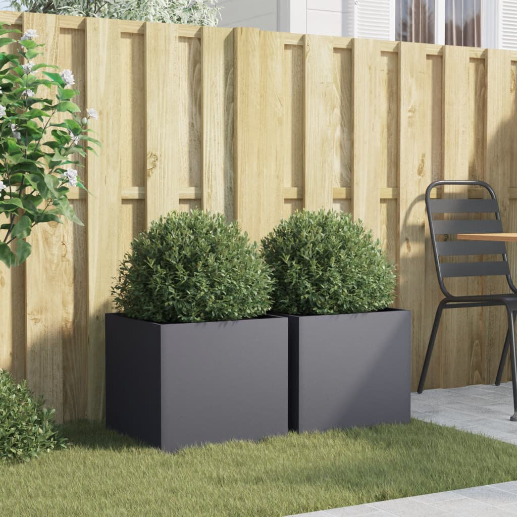 Latitude Run Planter Steel Anthracite 29.5"H x 16.5"W x 15"D