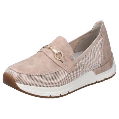 Slip-On Sneaker RIEKER "Slipper vegan", Damen, Gr. 39, rosa (rosé), Lederimitat, Textil, Schuhe Sneaker, Slipper, Freizeitschuh mit eleganter Zierspange