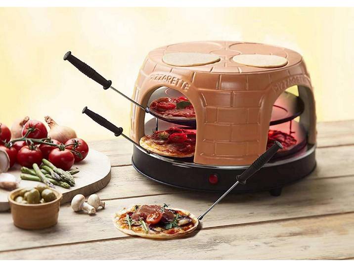 Emerio Standgrill Pizza-Ofen, PIZZARETTE PO-116124.1 für 8 Personen Mini-Pizza, 1500 W